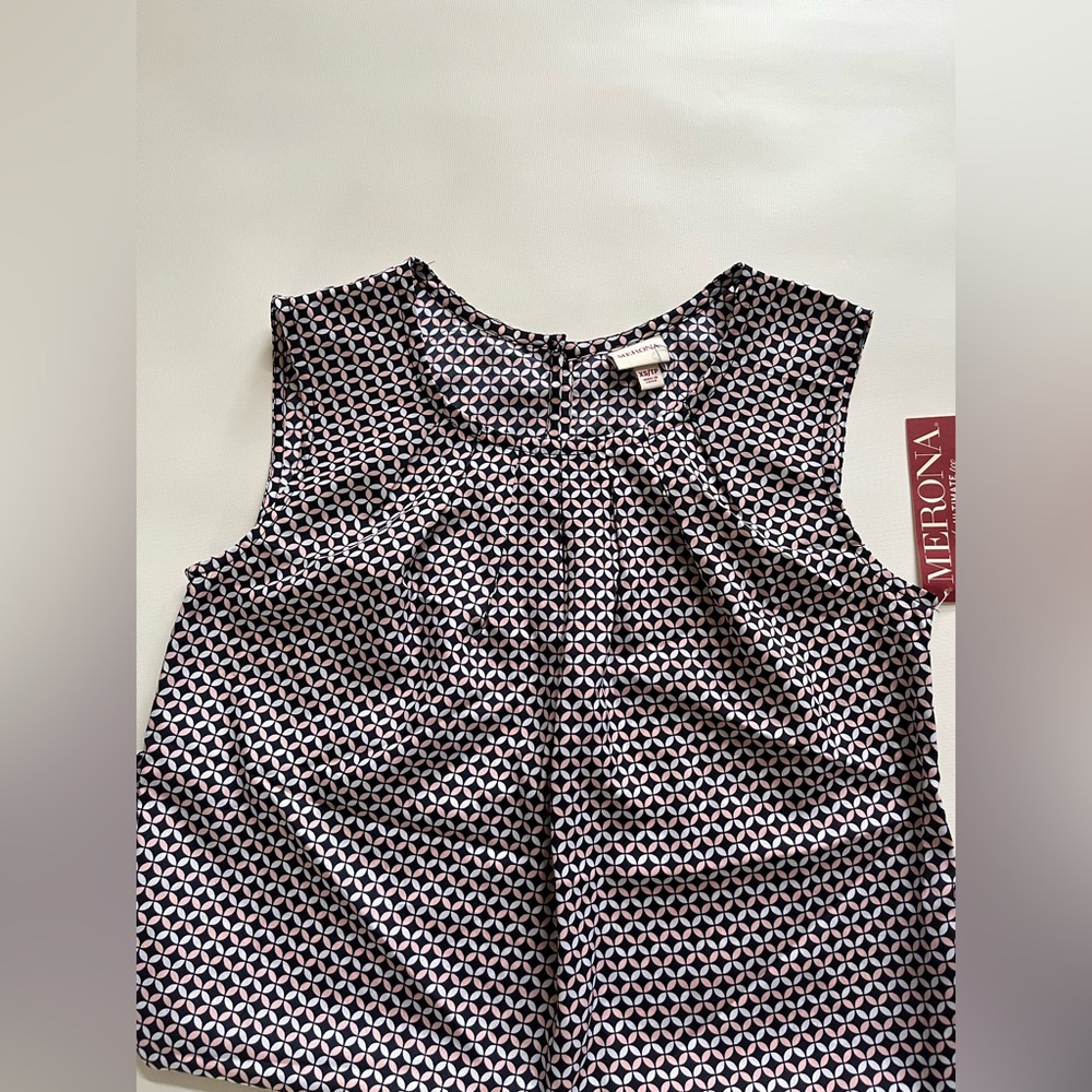 Merona Black and White Geometric Blouse - Picture 3 of 3